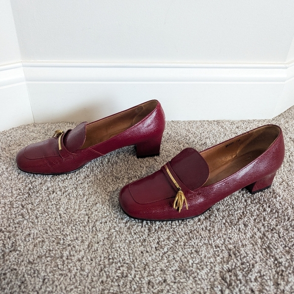 John Smith Collection Vintage Red Leather Heels - High Quality- Rare Find sz 7.5 - Picture 3 of 7